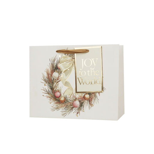 medium horizontal Christmas wreath gift bag