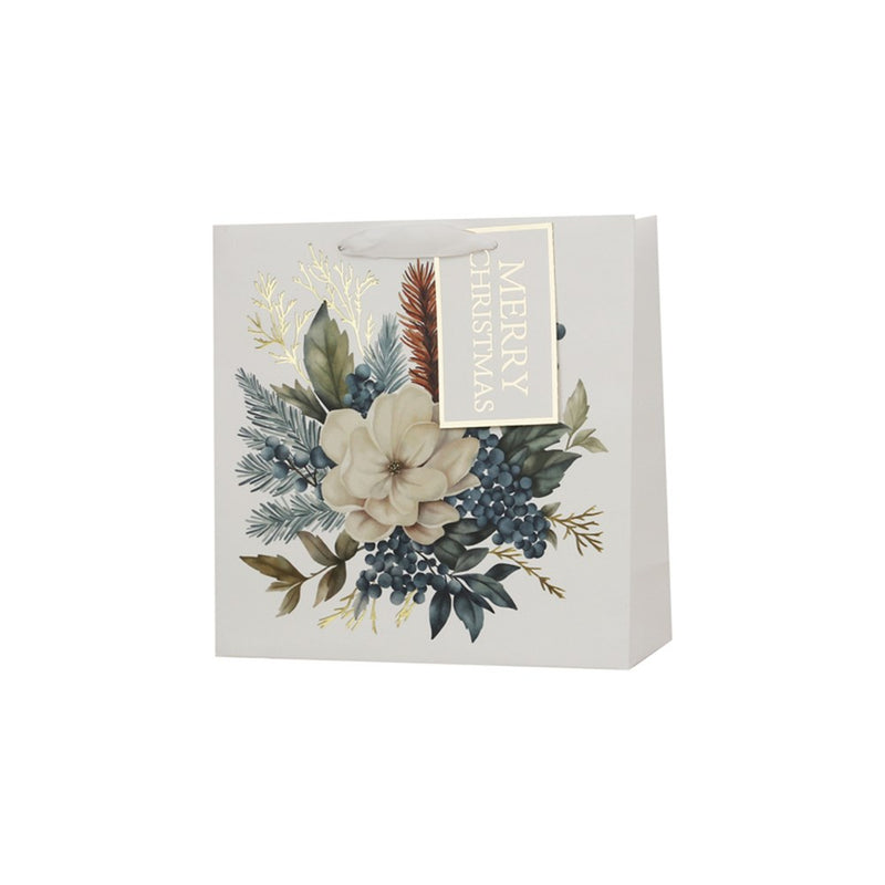 large Christmas magnolia gift bag 25 x 25 x 10cm