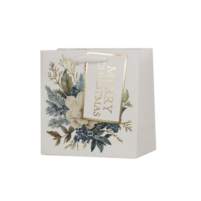 medium Christmas magnolia gift bag 17.5cm