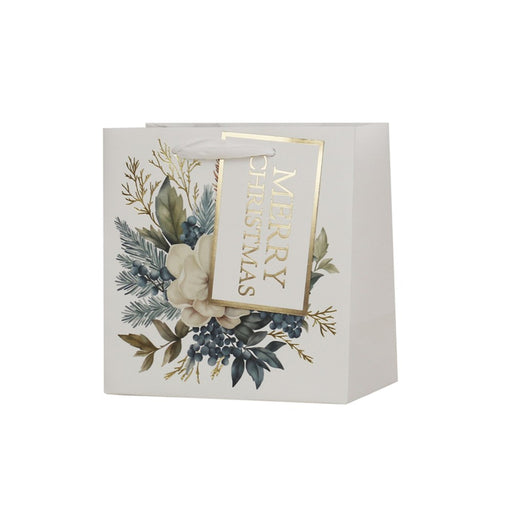 medium Christmas magnolia gift bag 17.5cm