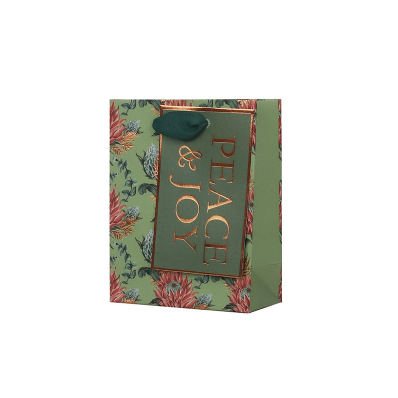 small Australiana floral Christmas gift bag
