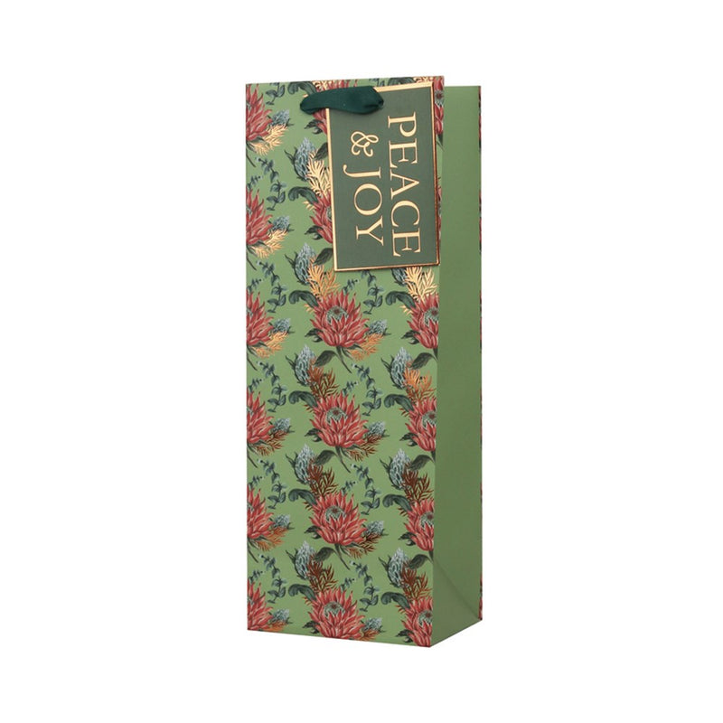 Australiana floral Christmas bottle gift bag