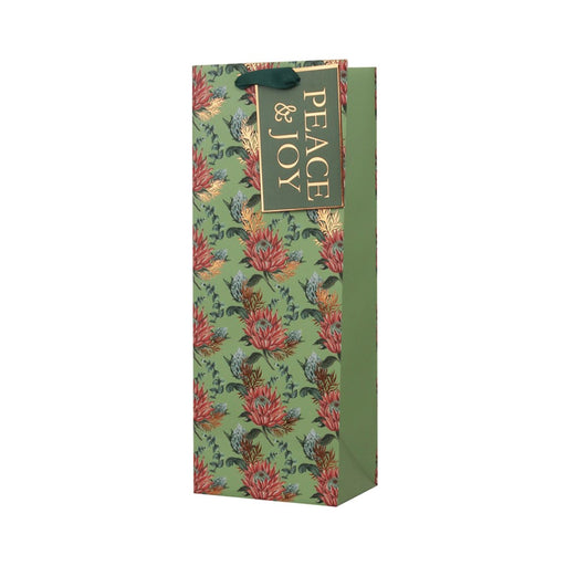 Australiana floral Christmas bottle gift bag
