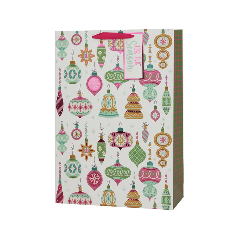 extra large retro Christmas ornament gift bag