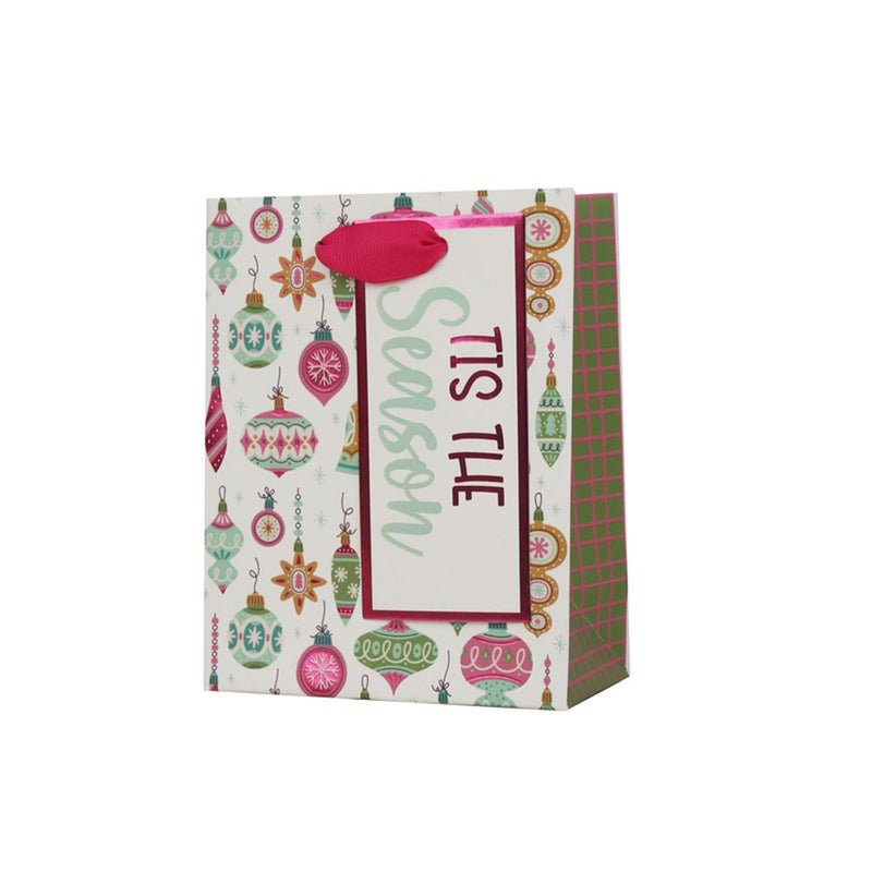 small retro Christmas ornament gift bag