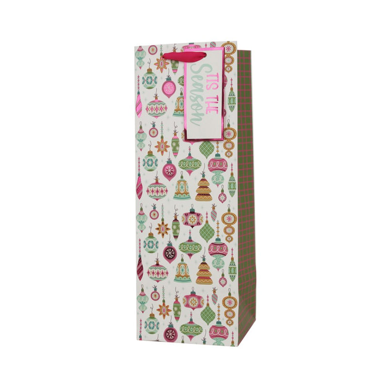 retro Christmas ornament bottle gift bag