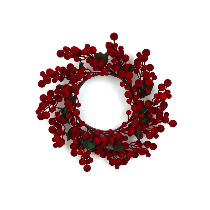 55cm flocked berry Christmas wreath