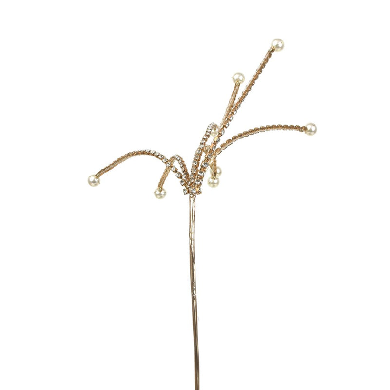 57cm crystal Christmas spray with pearl tips