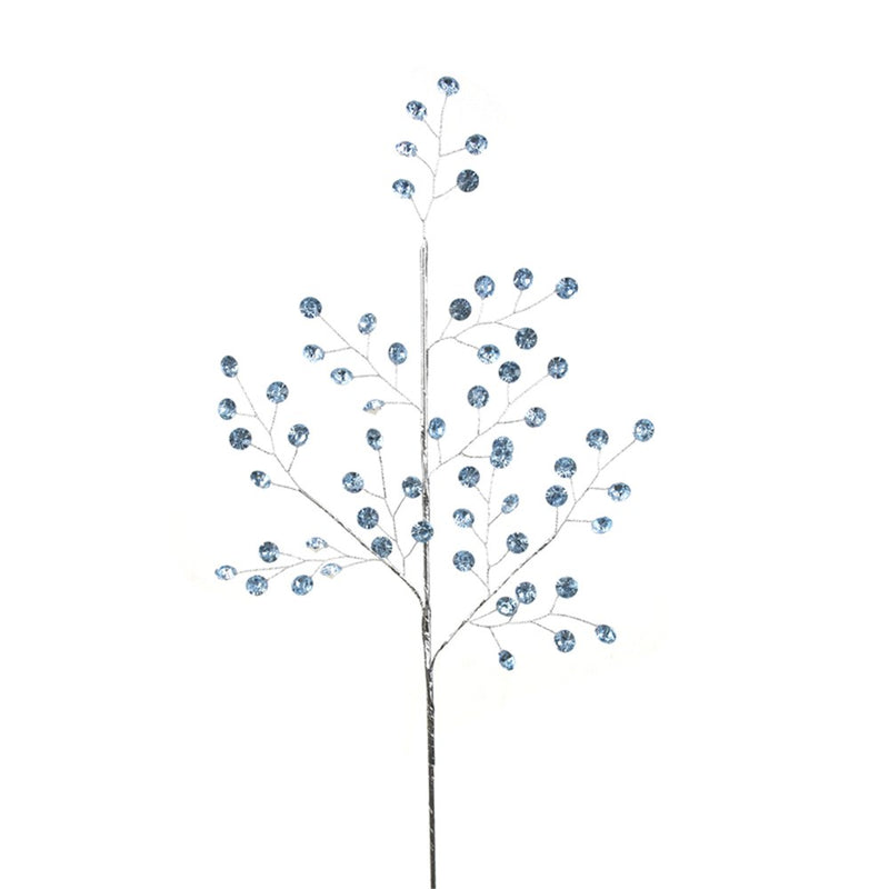 69cm silver Christmas stem with blue jewels