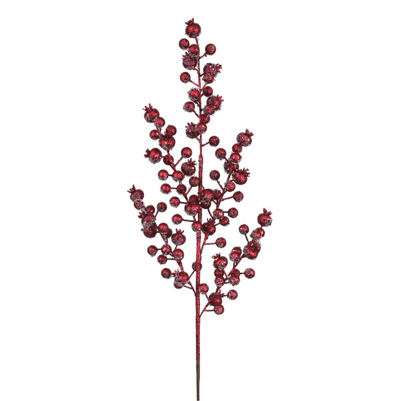 75cm cherry red Christmas berry stem