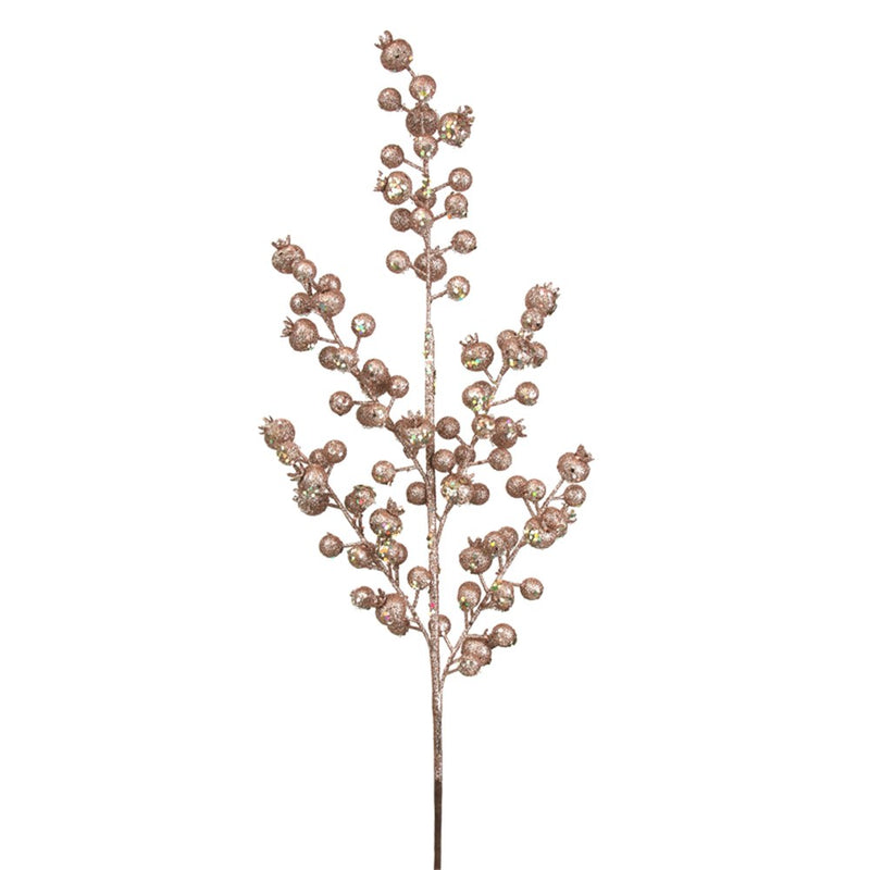 75cm rose gold Christmas berry stem