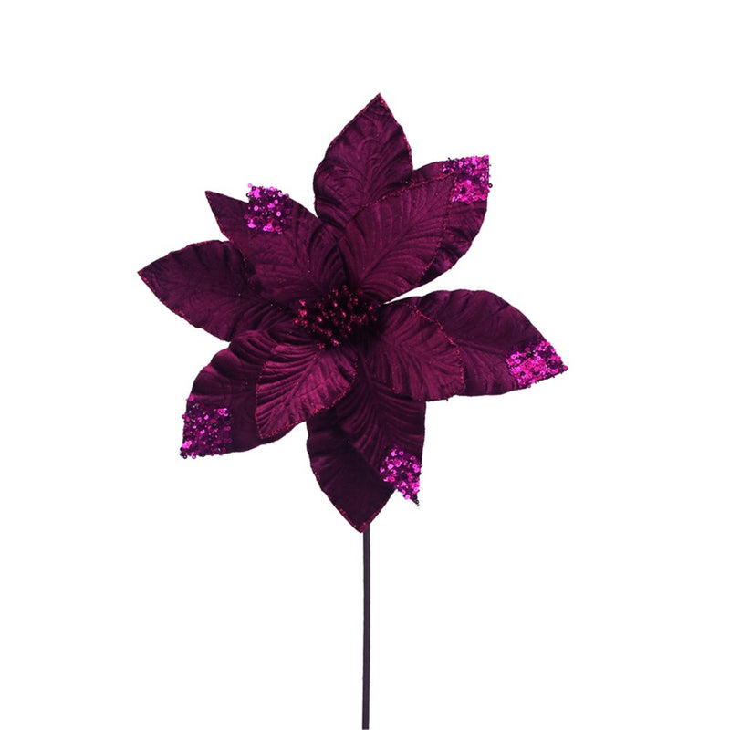 sugar plum pink poinsettia with 50cm Christmas stem