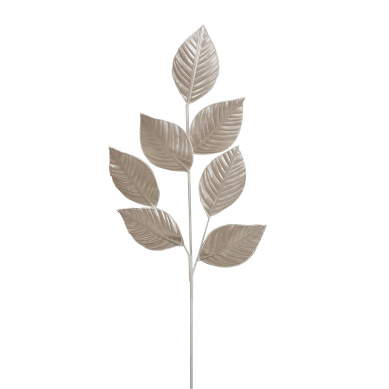 68cm pearl white Christmas leaf stem