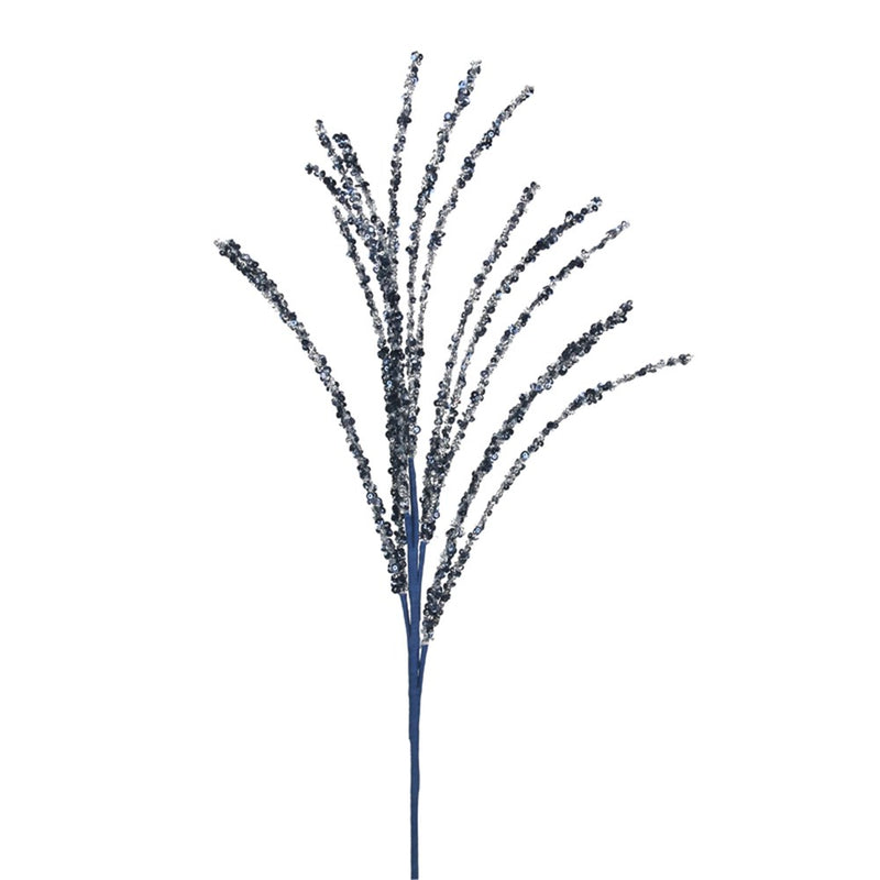 73cm midnight blue glitter spray Christmas stem