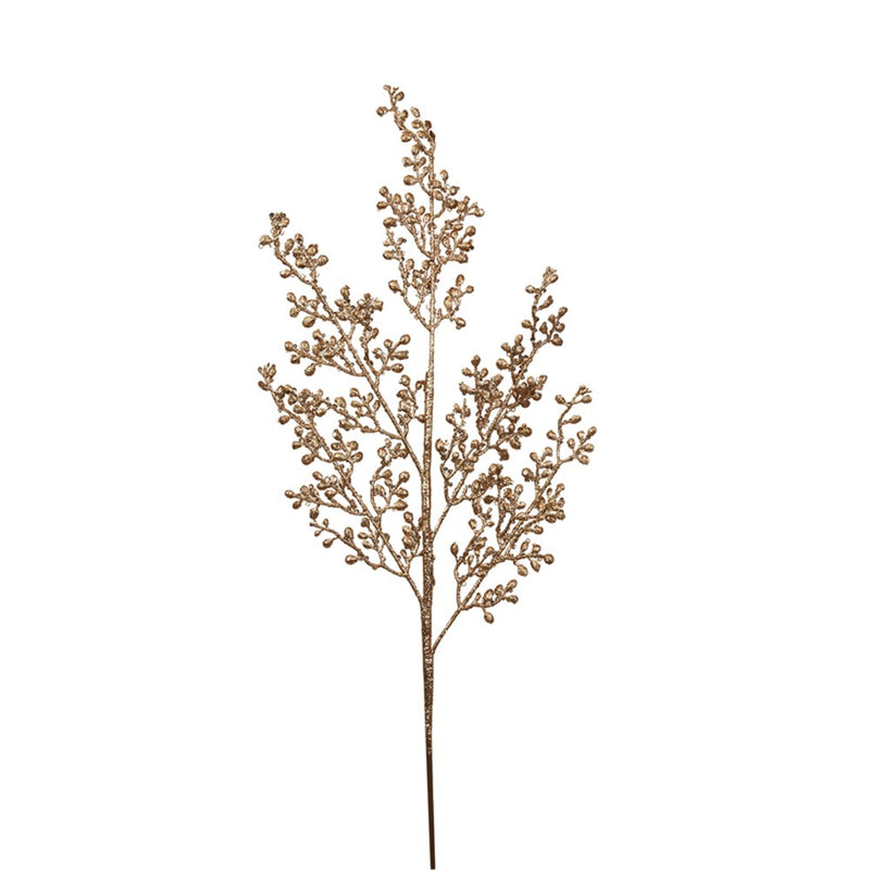 81cm rose gold glitter foliage Christmas stem
