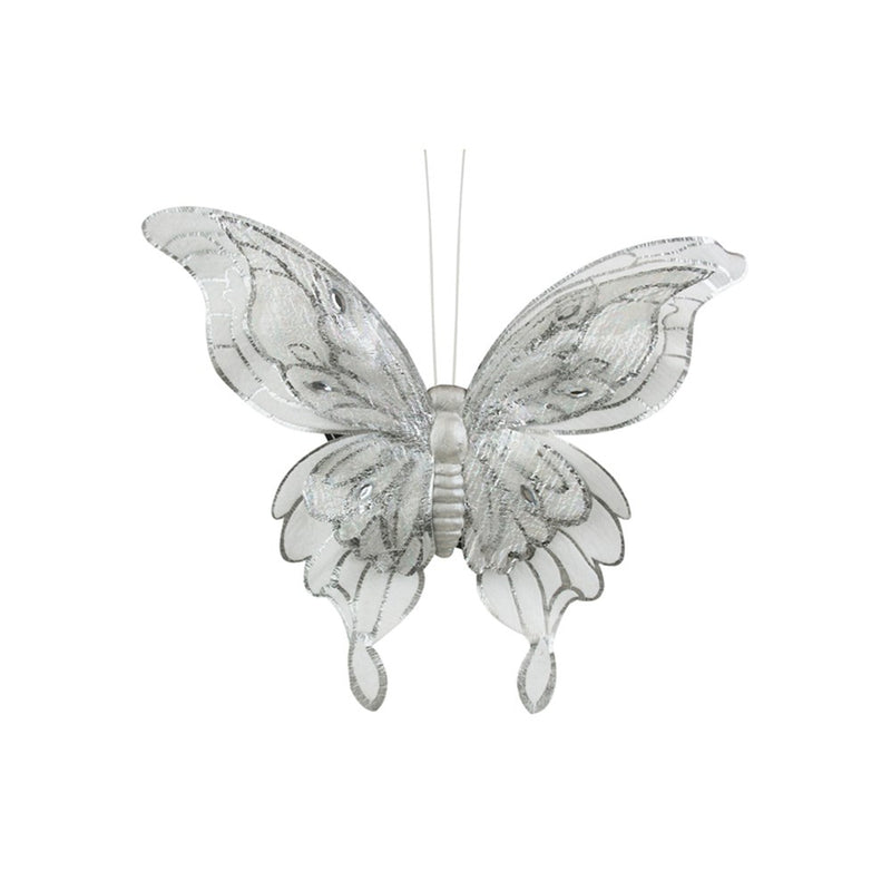 large white butterfly Christmas decoration 32 x 30cm