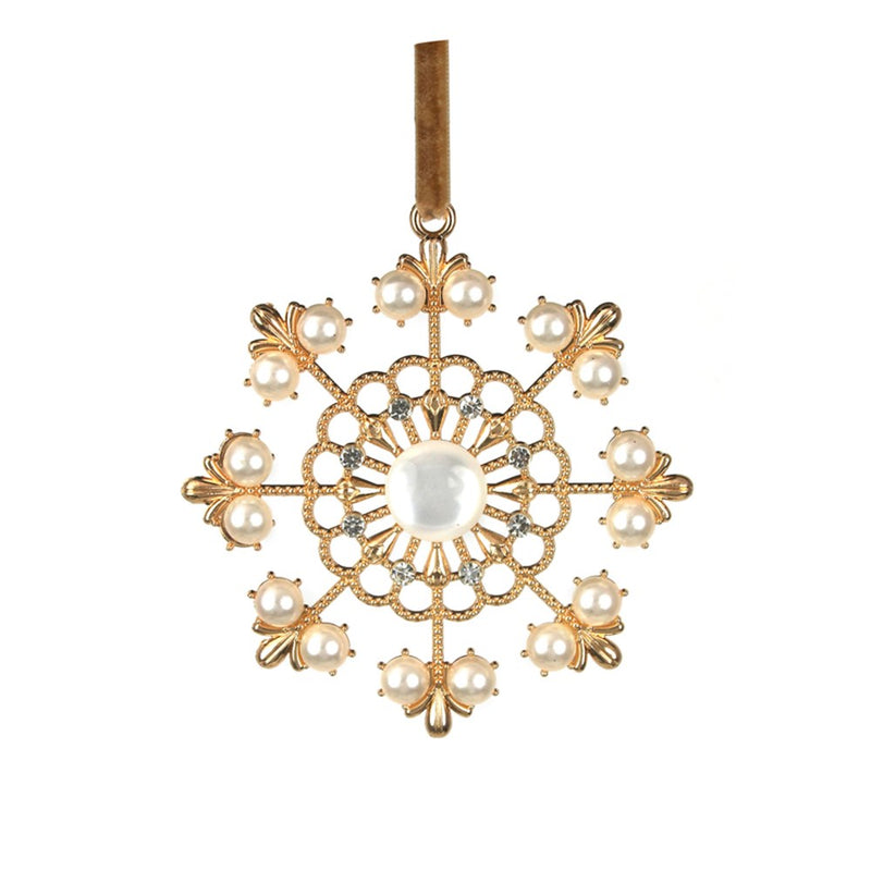 10cm gold crystal snowflake Christmas tree decoration
