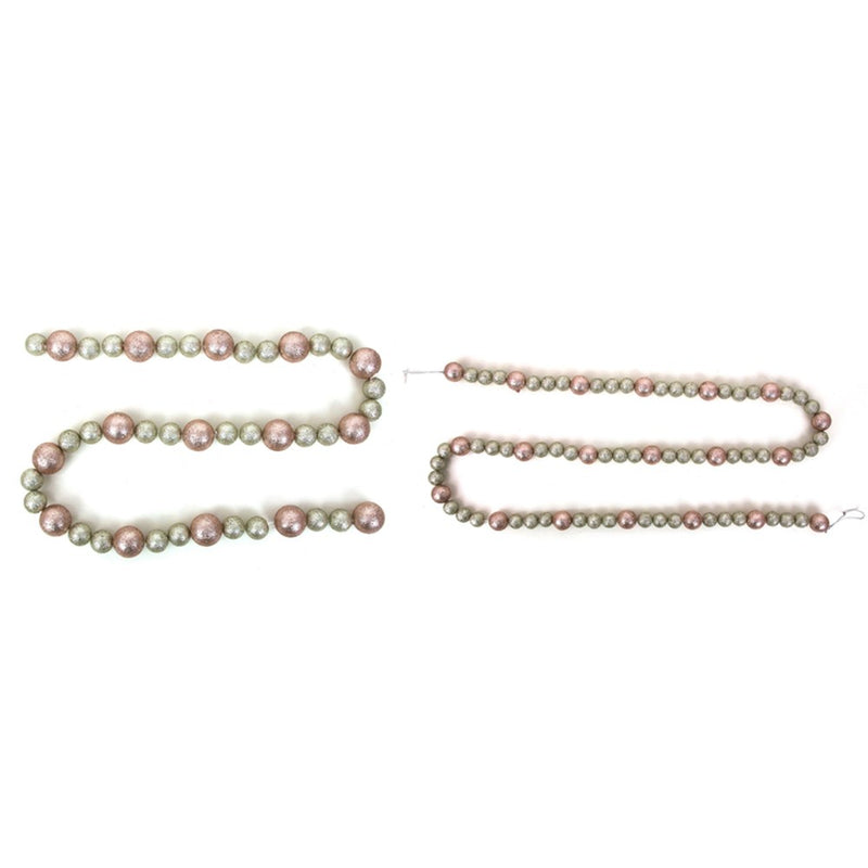 140cm champagne and rose gold glitter ball Christmas garland
