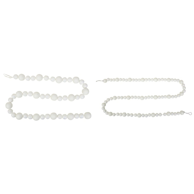 140cm white and silver glitter ball Christmas garland