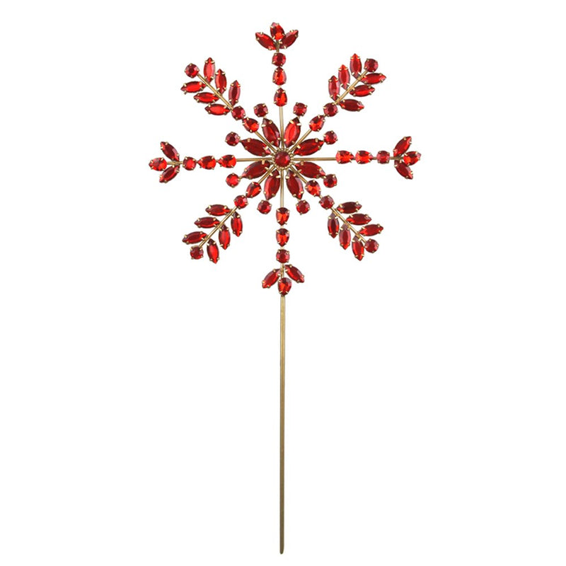silver metal snowflake Christmas tree topper with gems