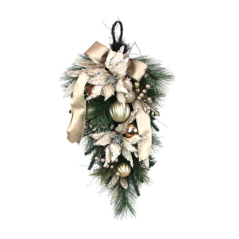 70cm champagne poinsettia Christmas swag