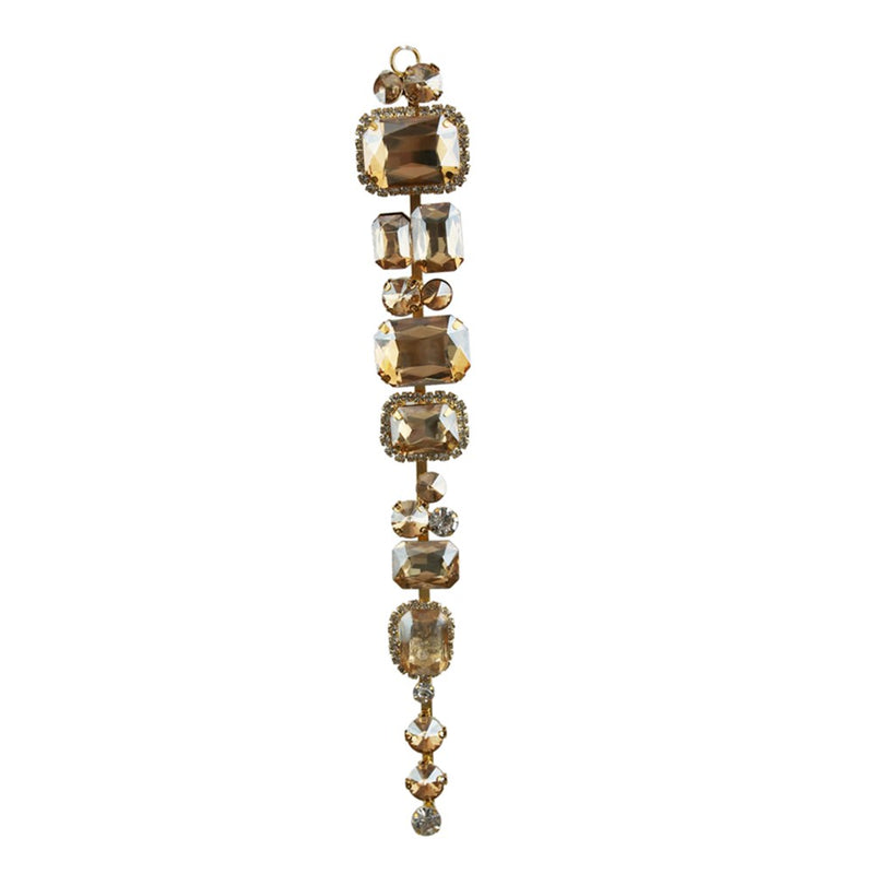 20cm amber diamante hanging Christmas tree decoration