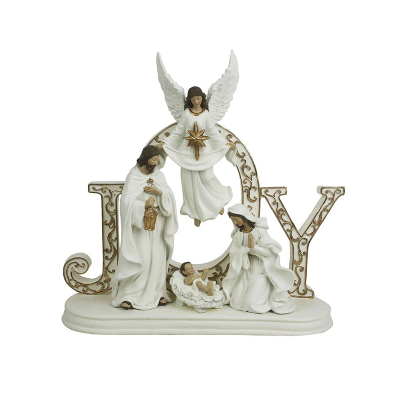 polyresin Holy Family JOY nativity decoration