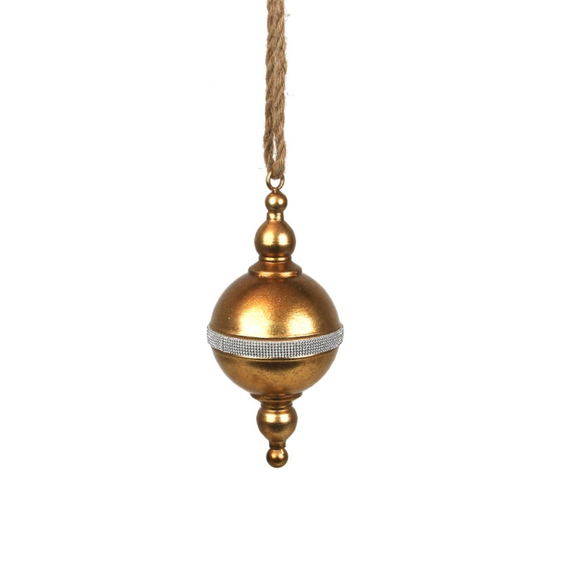 antique gold metal Christmas bell with diamante details