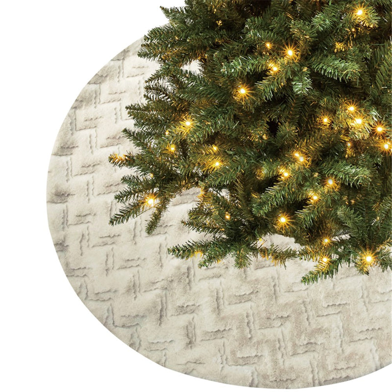 120cm luxe ivory faux fur Christmas tree skirt