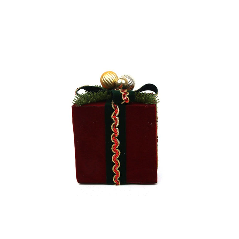 burgundy velvet gift box 12 x 12 x 15cm