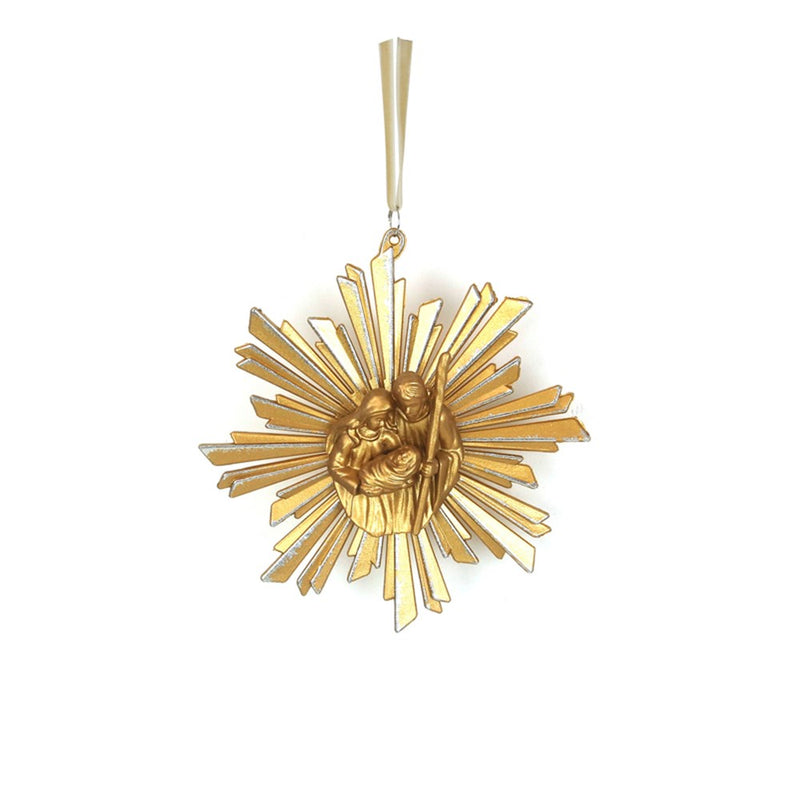 15.7cm gold Holy Family Christmas tree decoration