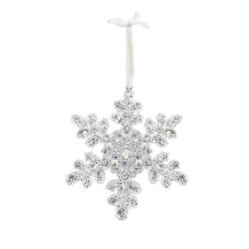 13.3cm glitter snowflake Christmas tree decoration