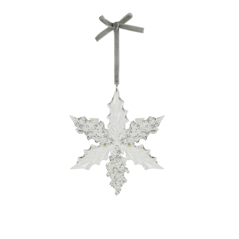 clear acrylic snowflake Christmas tree decoration 12.6cm