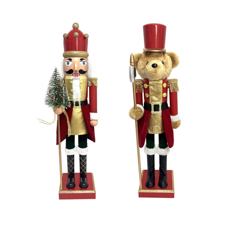 38cm red Christmas nutcracker in 2 assorted designs
