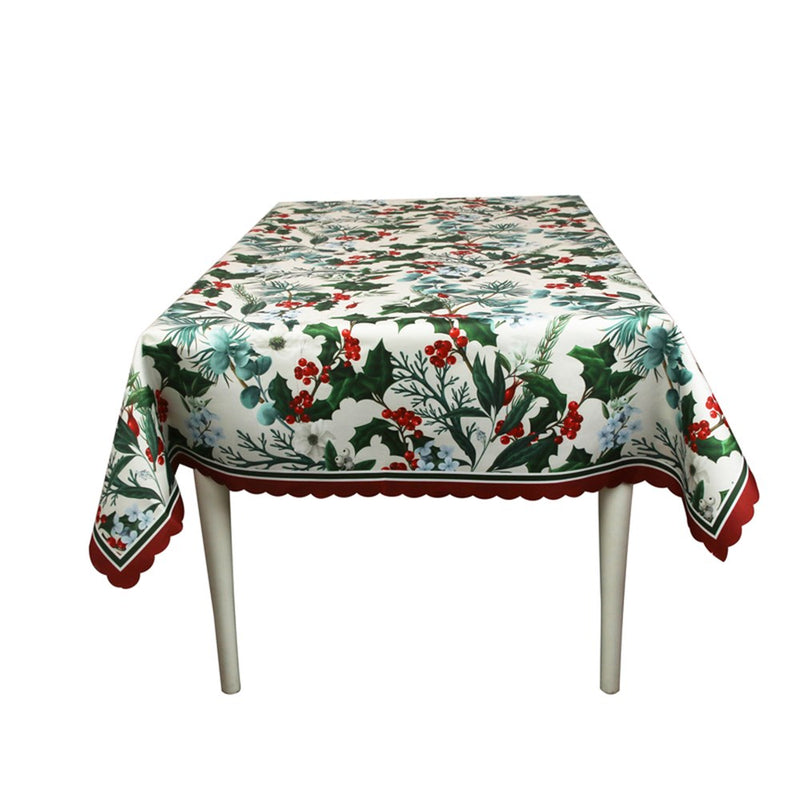 holly berry Christmas tablecloth 150 x 220cm