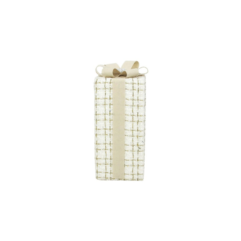 tall ivory tweed Christmas gift box 12 x 12 x 28cm