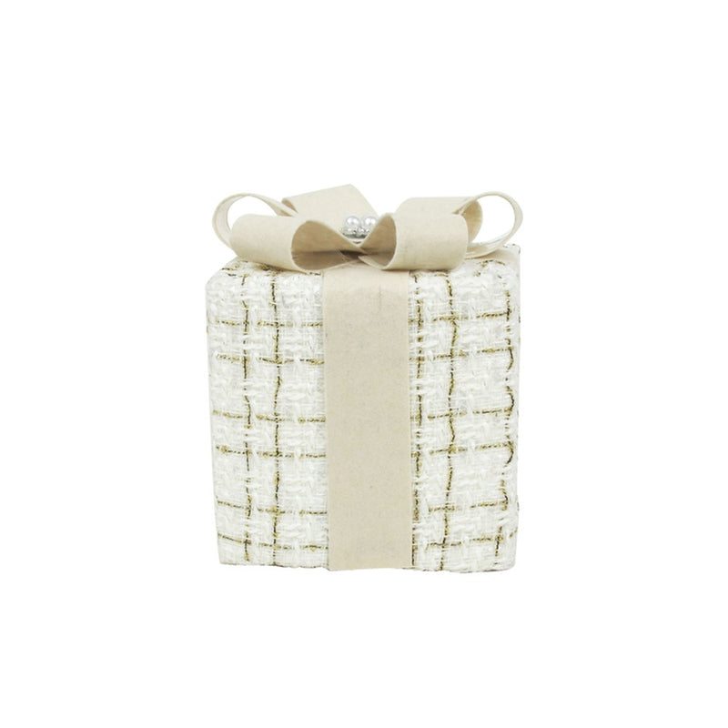 ivory tweed gift box 12 x 12 x 15cm