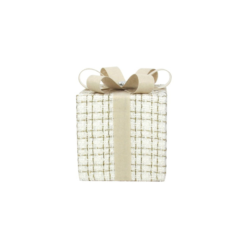ivory tweed Christmas gift box 18 x 18 x 22cm