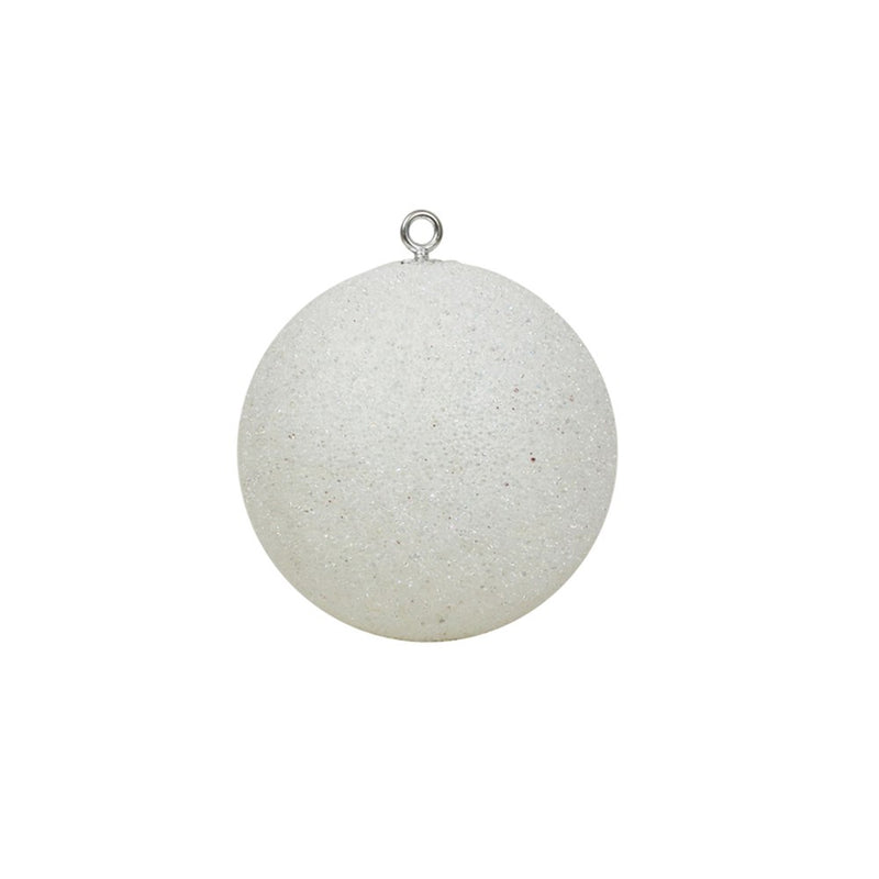 20cm white sparkly Christmas bauble