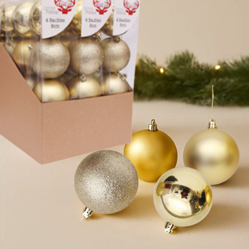 Baubles Gold 5cm 10pk