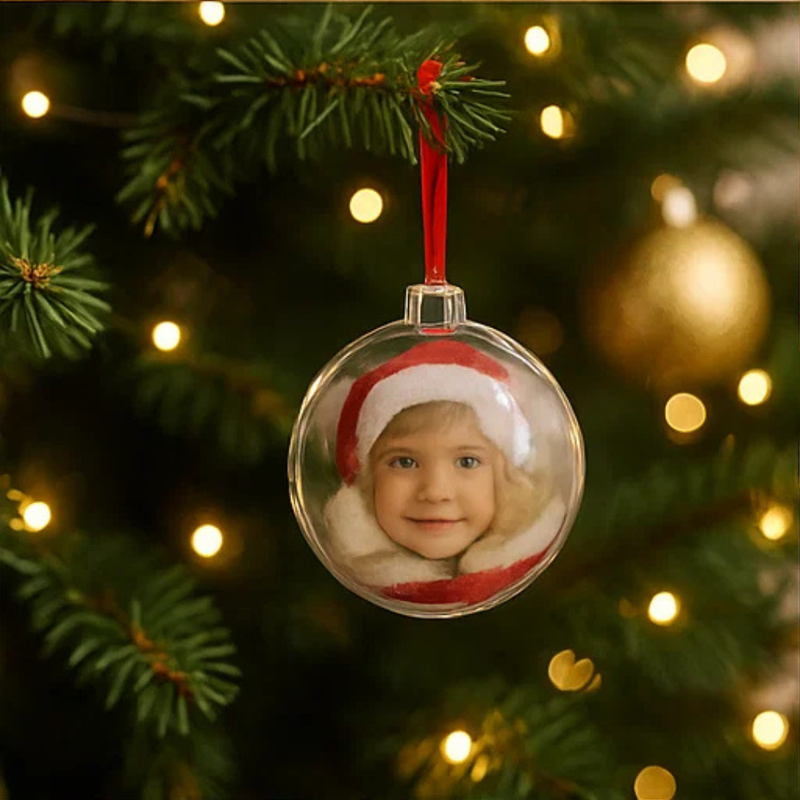 Photo Bauble Diy Red Loop 7Cm