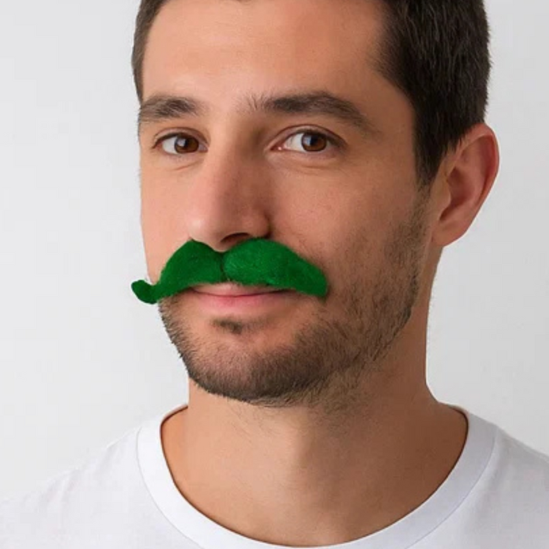 Christmas Moustache Felt Green Red