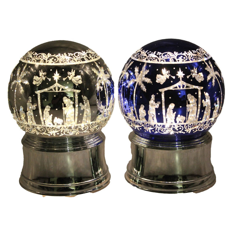 Ronis Waterball Nativity Warm white 16cm Battery Operated 2 Assorted