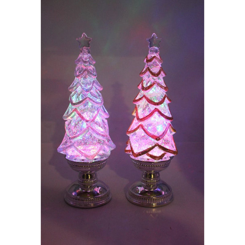Ronis Silver/Gold Trim Trees RGB 32cm Battery Operated 2 Assorted