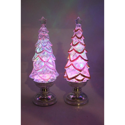 Ronis Silver/Gold Trim Trees RGB 32cm Battery Operated 2 Assorted