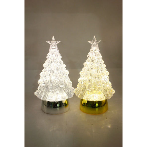 Ronis Xmas Trees White 23cm Battery Operated 2 Assorted