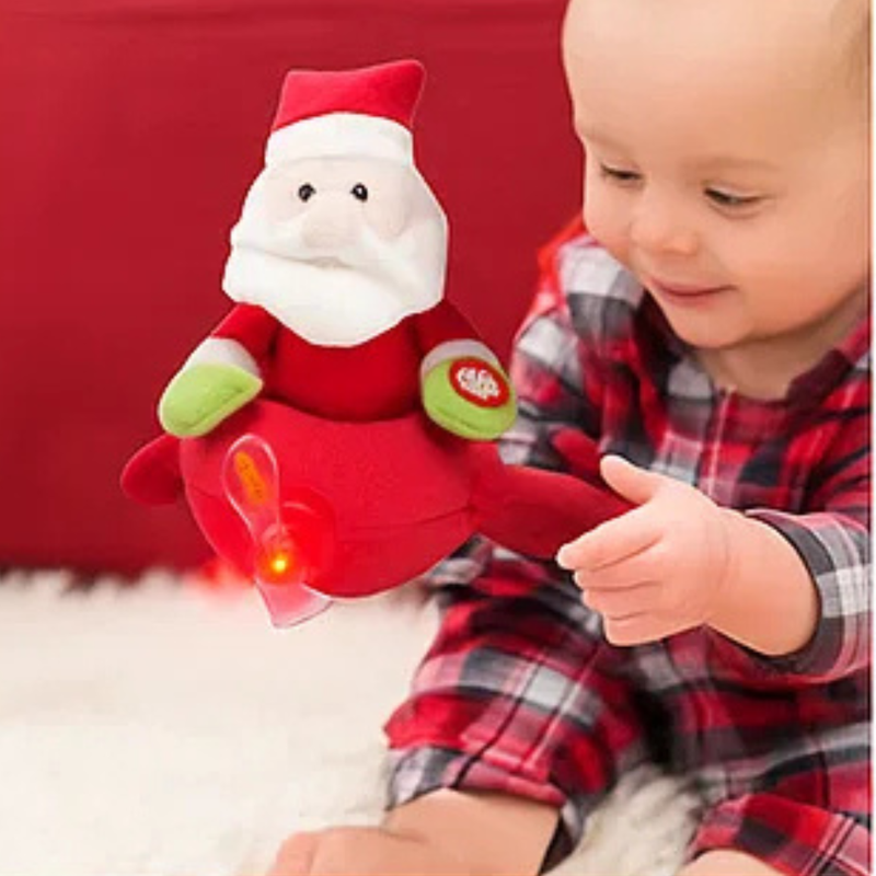 P49 Musical Plush Helicopter Santa Reindeer