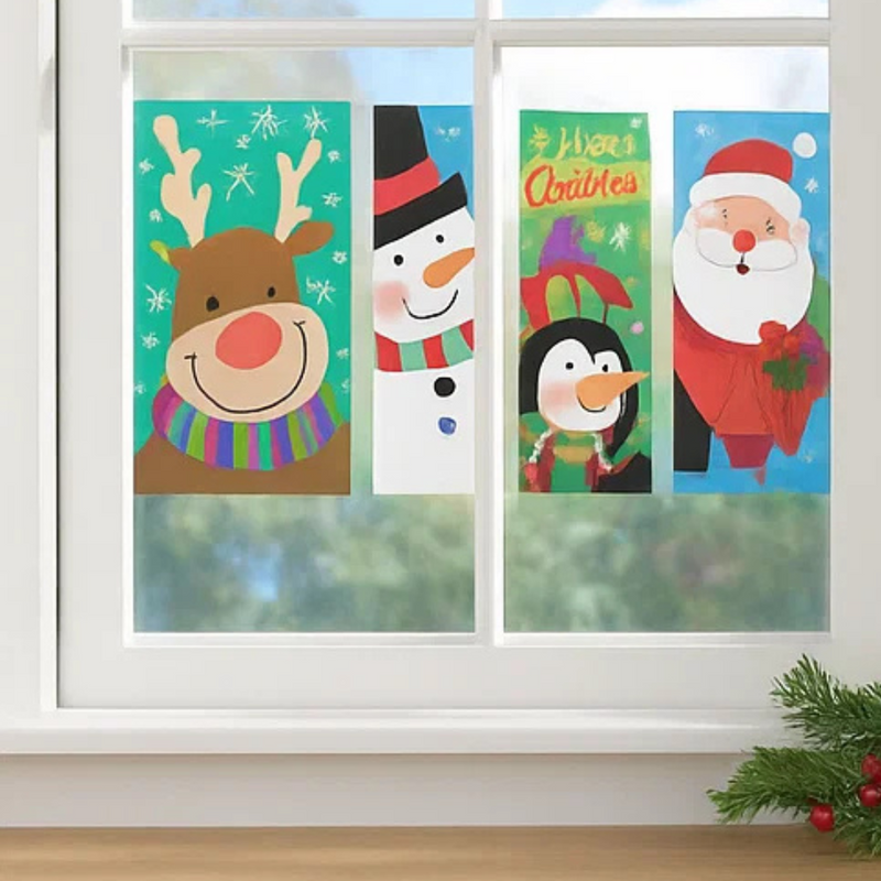 Window Cling-On Glitter Cute