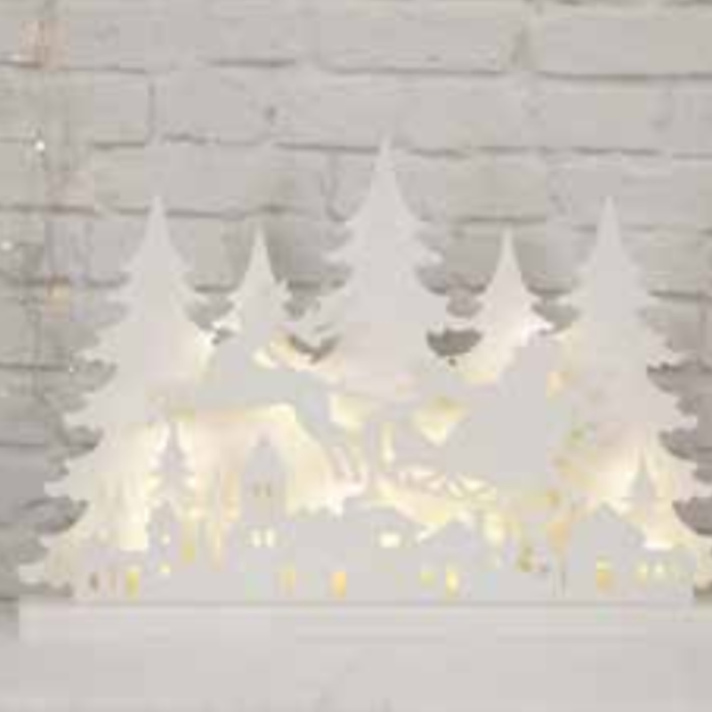 LED SANTA REINDEER SLEIGH WHITE