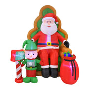 Airpower Santa on Chair with Elf 1.8m